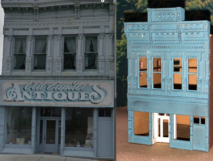 N Scale Old Capital Antiques Store, Vandalia, IL Scale Railroad Models